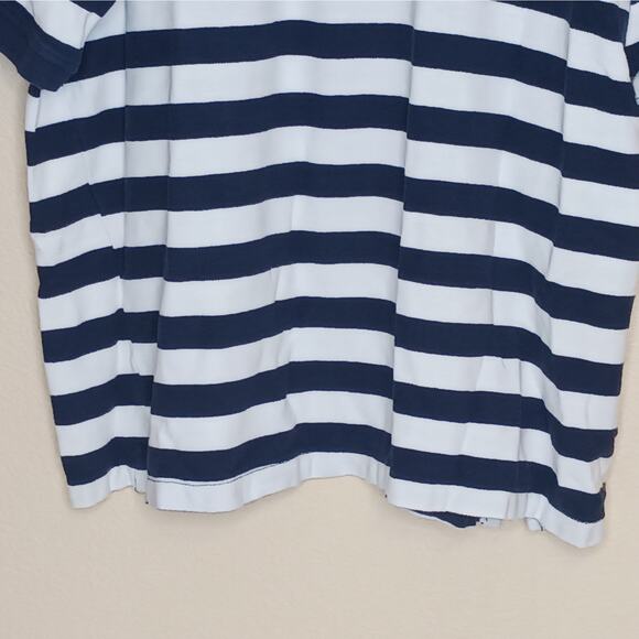 Beverly Hills Polo Club Shirt Mens XL Blue Striped Big Pony Logo No. 2 Rugby - Picture 4 of 9